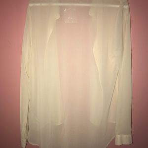 Sheer button down with gold collar